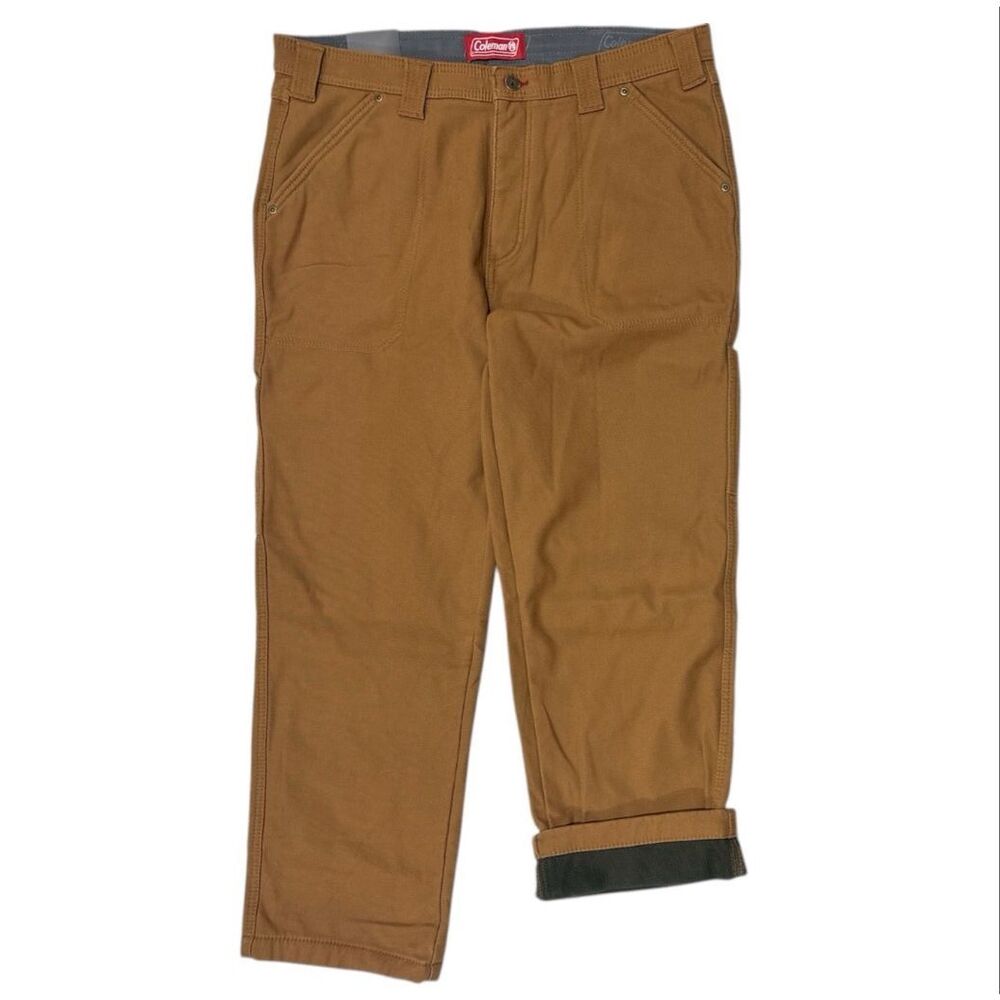 Coleman Men's Extra Warm Durable Canvas Fleece Lined Utility Pant 36x30
